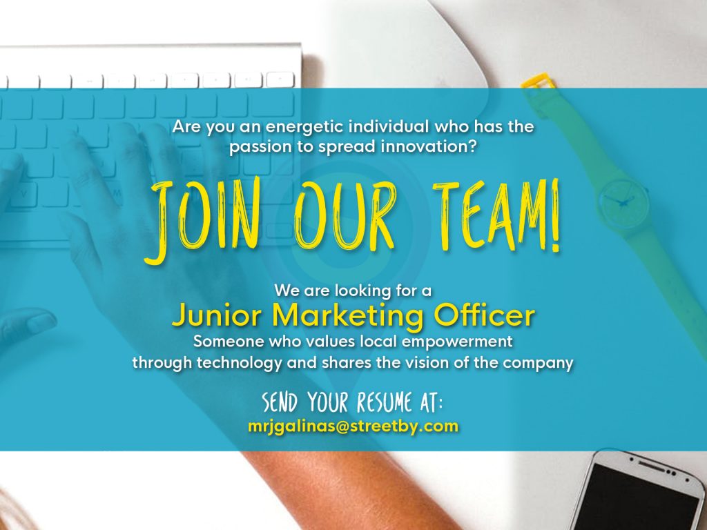 Streetby JUNIOR MARKETING OFFICER